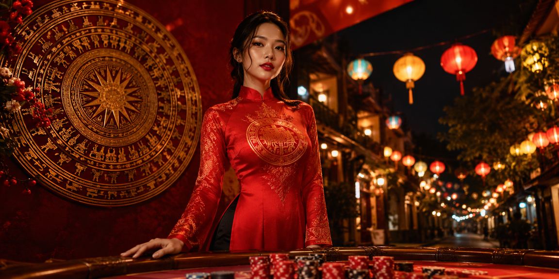 Người chơi slot game tại Hà Nội mặc áo dài truyền thống – giải trí hiện đại