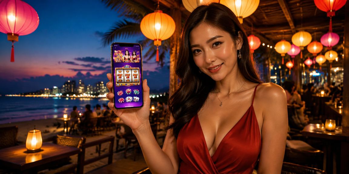 Người chơi tận hưởng casino trực tuyến tại chợ đêm Hội An